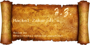 Hackel Zakariás névjegykártya
